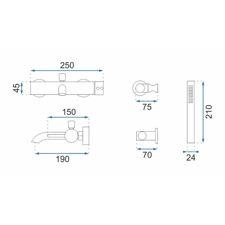 REA-B6384 - Badewannen-Set LUNGO Titan