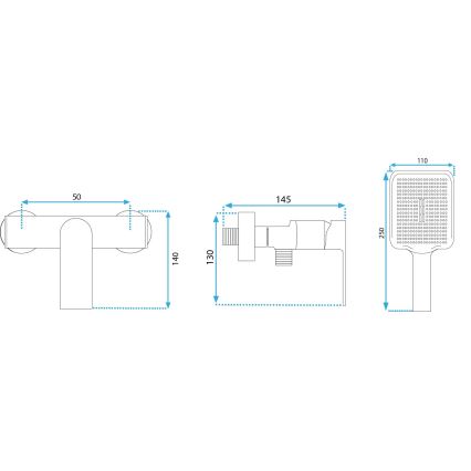 REA-B6403 - Duschset mit HASS‑Mischbatterie, gebürstetes Gold