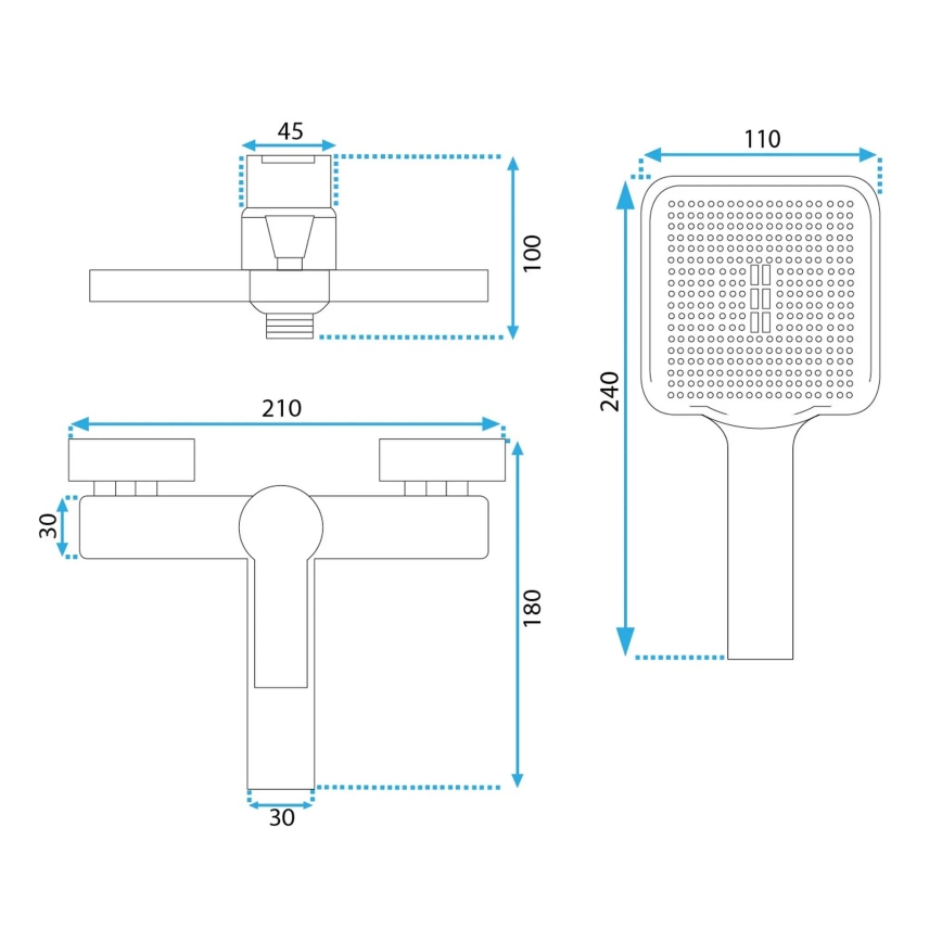 REA-B6414 - Wannen-Set mit Armatur ARGUS, gebürstetes Gold