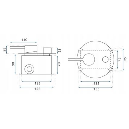 REA-B6440 - Badewannenset mit Unterputzarmatur LUNGO mattweiß