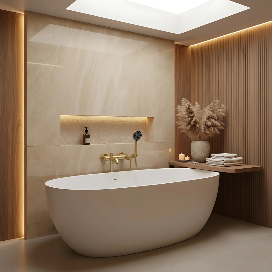 REA-B6445 - Badewannen-Set FOSTER gebürstetes Gold