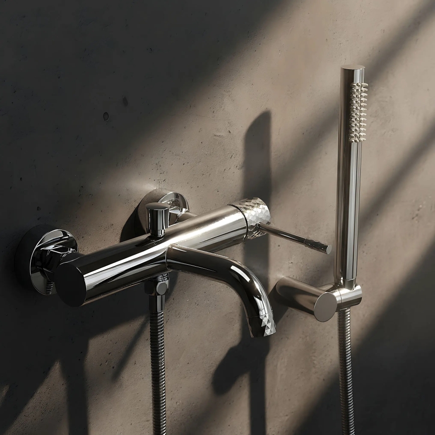 REA-B6447 - Badewannen-Set LUNGO DIAMOND glänzender Chrom