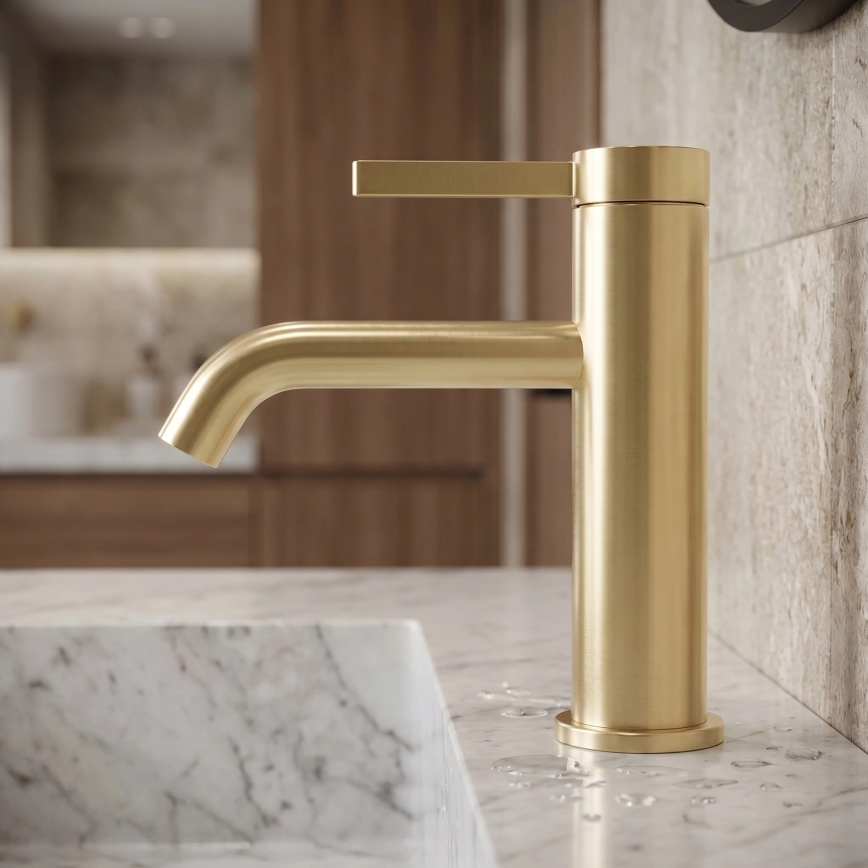 REA-B6533 - Waschtischarmatur RIVO 16,5 cm, gebürstetes Gold-Finish