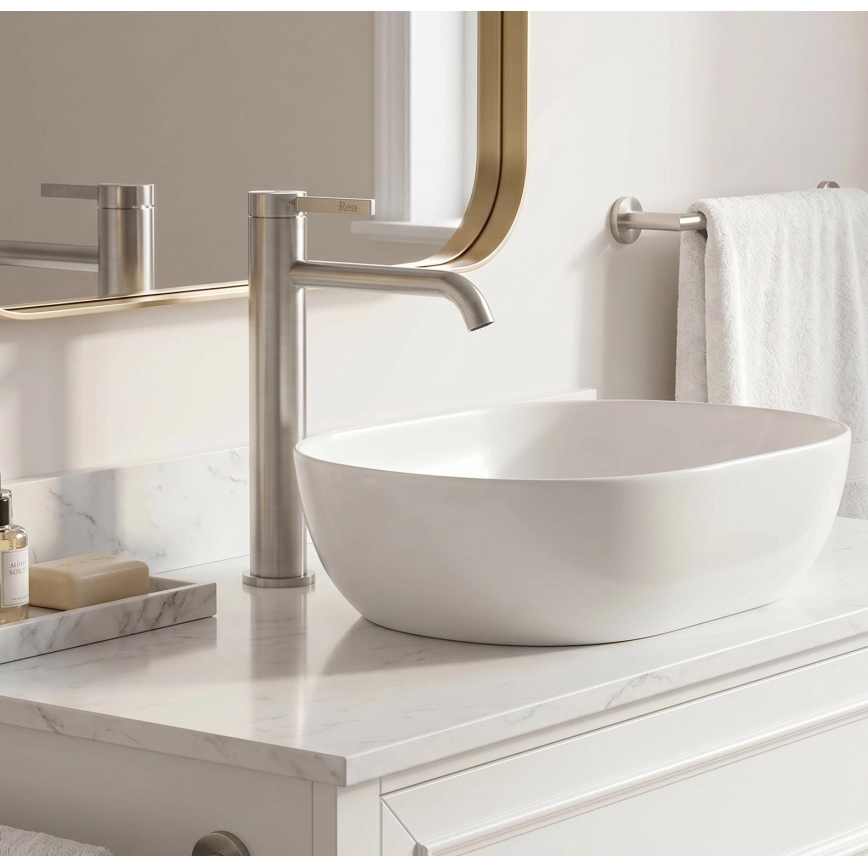 REA-B6538 - Waschtischarmatur RIVO 28 cm Nickel