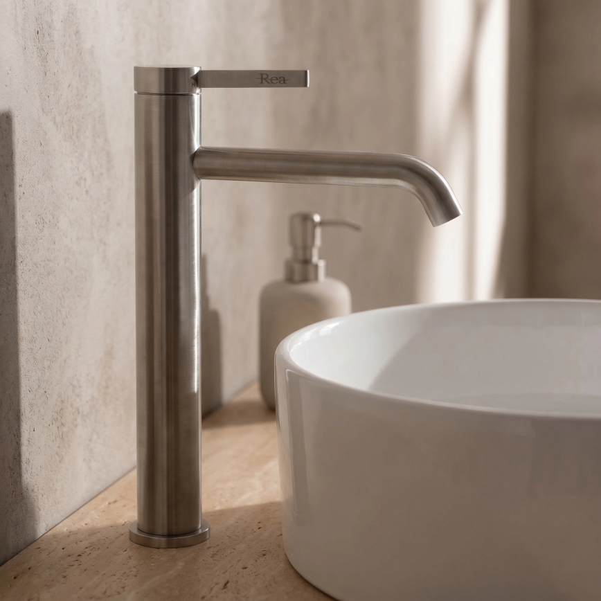 REA-B6538 - Waschtischarmatur RIVO 28 cm Nickel