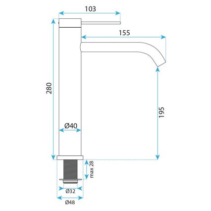 REA-B6538 - Waschtischarmatur RIVO 28 cm Nickel
