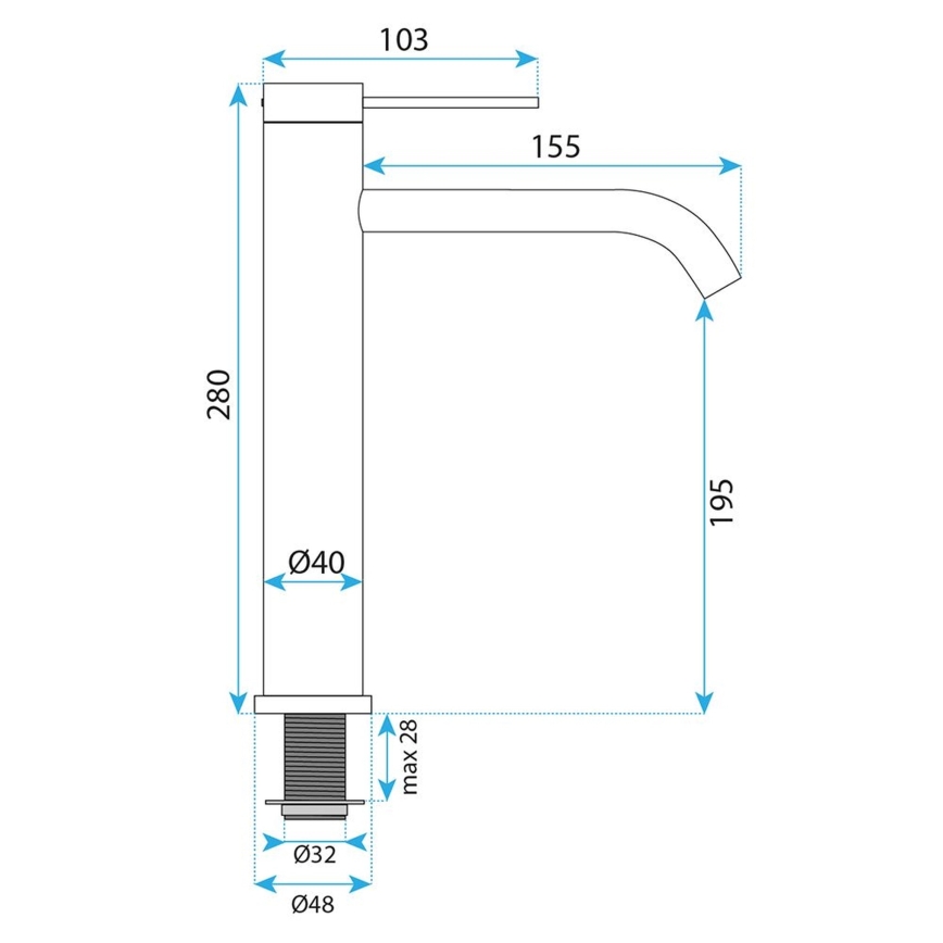 REA-B6538 - Waschtischarmatur RIVO 28 cm Nickel