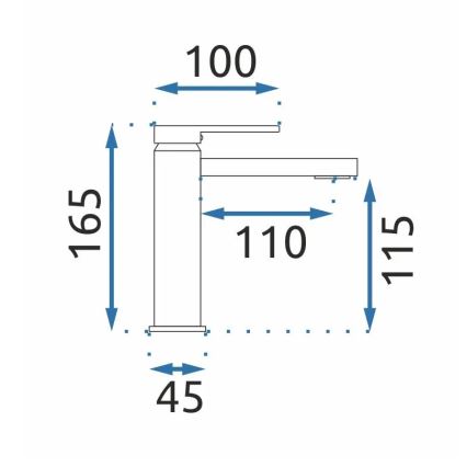 REA-B6555 - Waschtischarmatur VERSO 16,5 cm, gebürstetes Gold