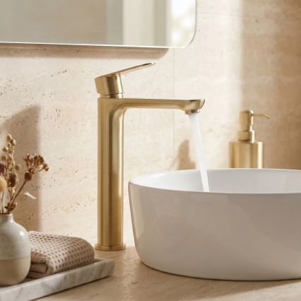 REA-B6671 - Waschbeckenarmatur LOGAN 29,5 cm gebürstetes Gold