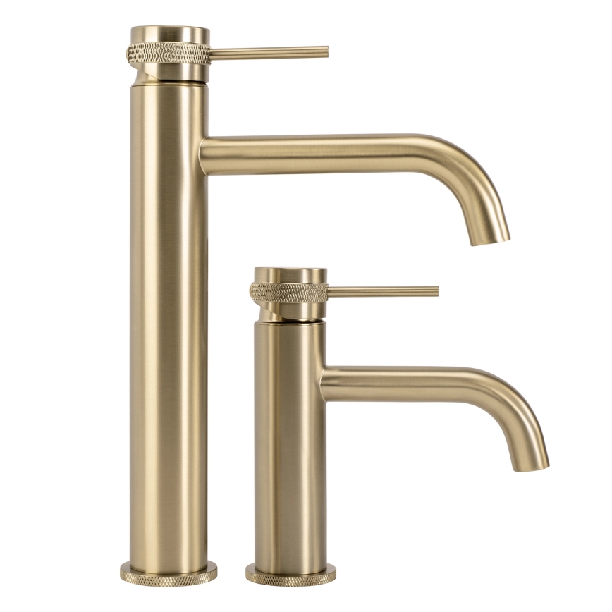 REA-B6896 - LUNGO Waschtischarmatur 28 cm, gebürstetes Gold