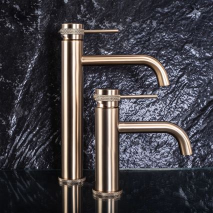 REA-B6950 - Waschtischarmatur LUNGO 16,5 cm, gebürstetes Gold-Finish