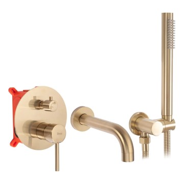 REA-B7503 - Wannen-Set LUNGO mit Unterputz-Armatur, gebürstetes Gold