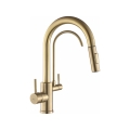 REA-B7596 - Spültischarmatur mit ausziehbarer Brause und ECO FRESH-Filterfunktion, 37,5 cm, gebürstetes Gold