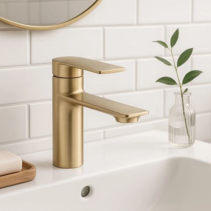 REA-B7960 - Waschtischarmatur STORM 15 cm, gebürstetes Gold