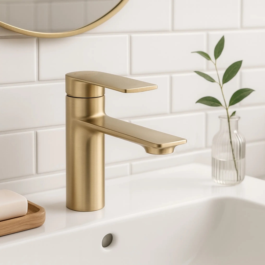 REA-B7960 - Waschtischarmatur STORM 15 cm, gebürstetes Gold