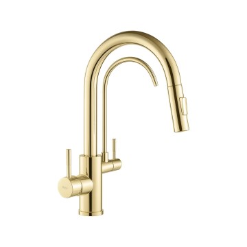 REA-B8989 - Spültischarmatur mit ausziehbarem Brausekopf und ECO FRESH-Filtration, 37,5 cm, gold