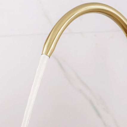 REA-B8989 - Spültischarmatur mit ausziehbarem Brausekopf und ECO FRESH-Filtration, 37,5 cm, gold