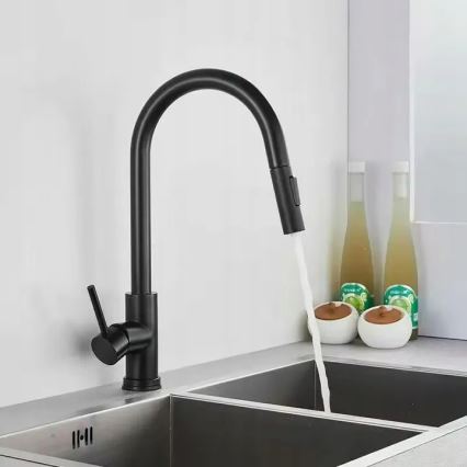 REA-B9147 - Küchenarmatur FRESH mit ausziehbarer Brause 39,5 cm matt schwarz