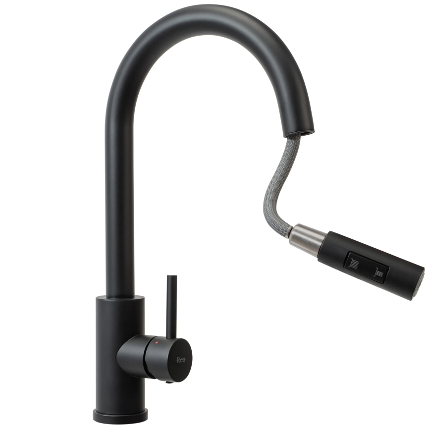 REA-B9147 - Küchenarmatur FRESH mit ausziehbarer Brause 39,5 cm matt schwarz