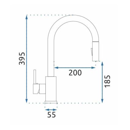 REA-B9148 - Spültischarmatur mit ausziehbarer Spülbrause FRESH 39,5 cm gebürstetes Gold