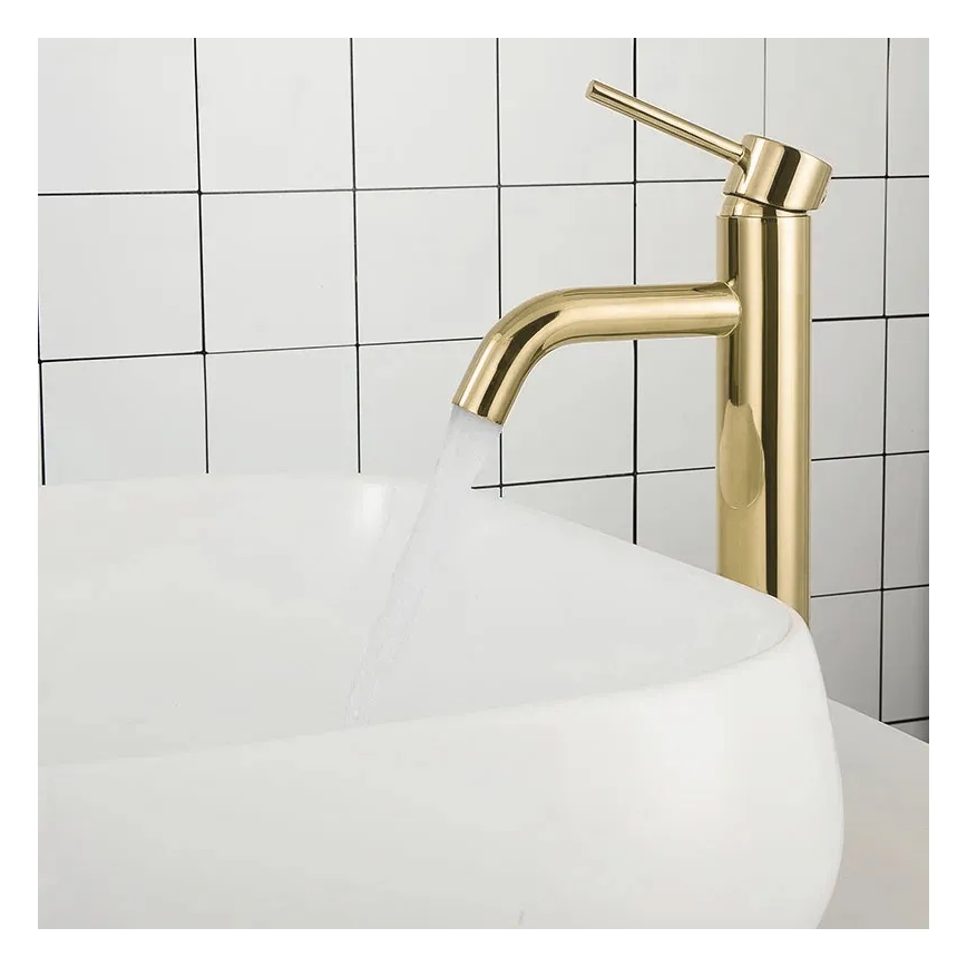 REA-B9409 - Waschtischarmatur LUNGO 28 cm gold