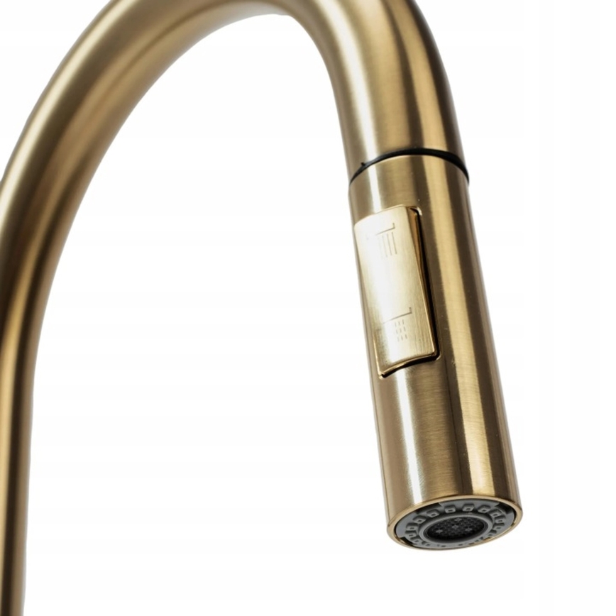 REA-B9842 - Touch-Spültischarmatur mit ausziehbarer Brause FRESH TOUCH 37 cm 4xAA in gebürstetem Gold