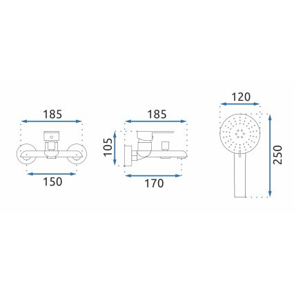 REA-B9932 - Badewannen-Set BLOOM mattweiß/gold