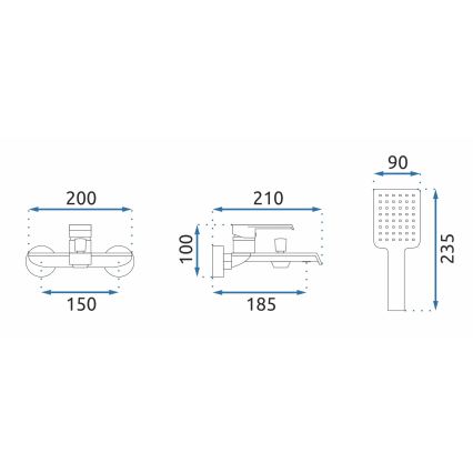 REA-B9967 - Badewannen-Set HASS, mattschwarz