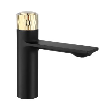 REA-B9987 - Waschtischarmatur STORM 16,5 cm Schwarz/Gold