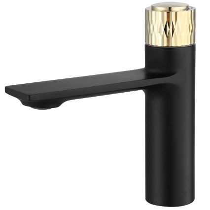 REA-B9987 - Waschtischarmatur STORM 16,5 cm Schwarz/Gold
