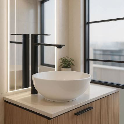 REA-B9988 - Waschtischarmatur STORM 29,5 cm matt-schwarz