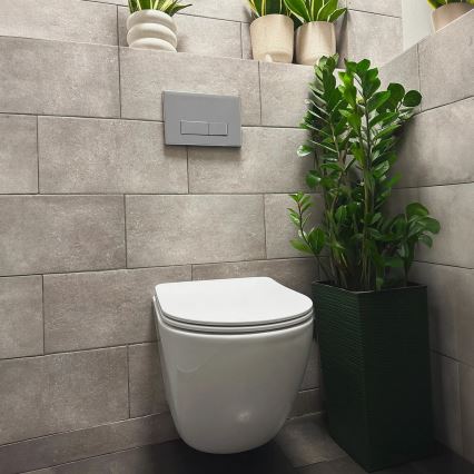 REA-C1259 - Wand-WC mit WC-Sitz CARLO MINI TORNADO RIMLESS Keramik/glänzend weiß