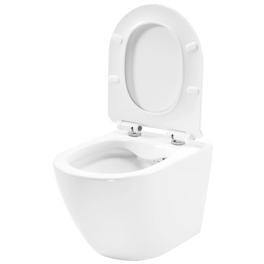 REA-C1400 - Wandhängendes WC mit WC-Sitz CARTER RIMLESS, Keramik/weiß