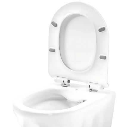 REA-C1652 - Wandhängendes WC mit WC-Sitz GUSTAVO RIMLESS Keramik/weiß