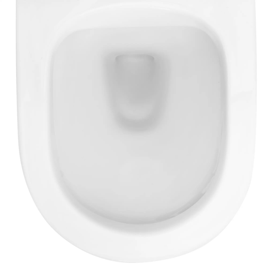 REA-C2760 - Wand-WC mit Toilettensitz CARLO FLAT MINI RIMLESS Keramik/glänzend weiß