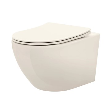 REA-C5500 - Wand-WC mit WC-Sitz CARLO MINI TORNADO RIMLESS Keramik/cremefarben
