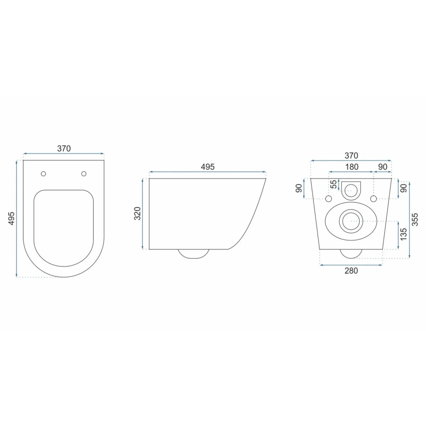 REA-C5500 - Wand-WC mit WC-Sitz CARLO MINI TORNADO RIMLESS Keramik/cremefarben