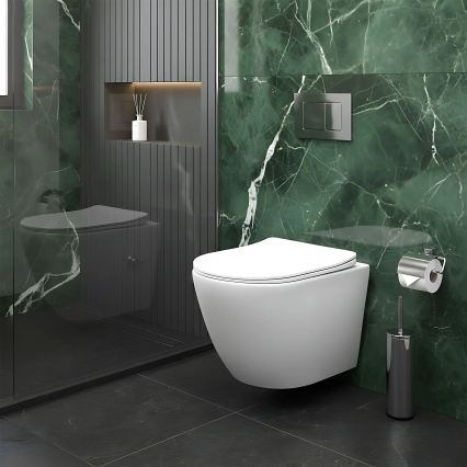 REA-C9701 - Wandhängendes WC mit Hand-Bidetbrause und WC-Sitz CARLO LUX Keramik/weiß