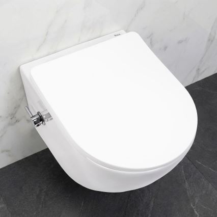 REA-C9701 - Wandhängendes WC mit Hand-Bidetbrause und WC-Sitz CARLO LUX Keramik/weiß