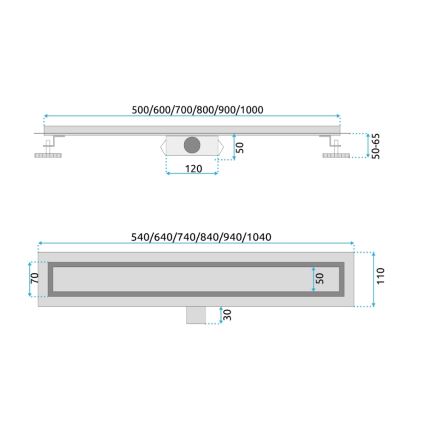 REA-G2501 - Ablaufrinne NEOX 60 cm aus Edelstahl