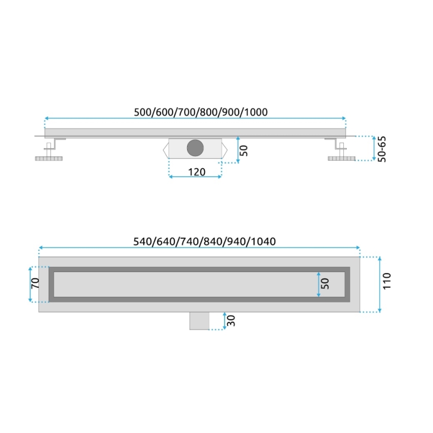 REA-G2501 - NEOX Abflussrinne 60 cm aus Edelstahl