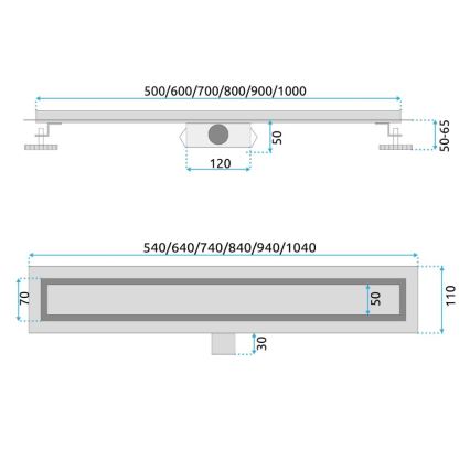 REA-G2562 - NEOX Ablaufrinne 70 cm, Edelstahl/Gold