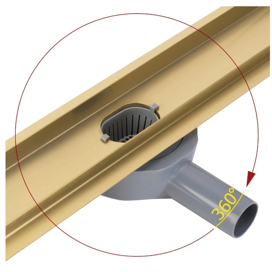 REA-G2702 - NEOX PRO Ablaufrinne 70 cm Edelstahl/gebürstetes Gold