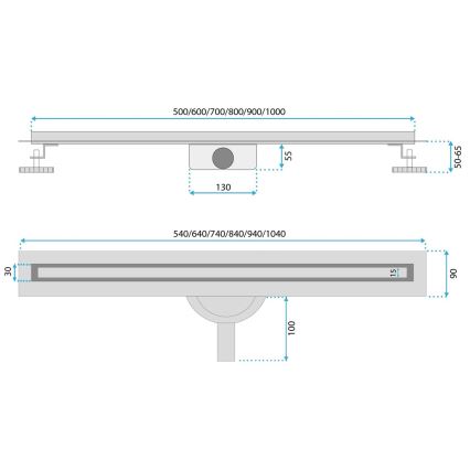 REA-G2710 - Duschrinne NEOX SLIM 70 cm Edelstahl/Schwarz