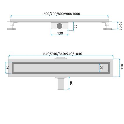 REA-G4800 - Ablaufrinne NEOX PRO 60 cm, gebürstetes Kupfer