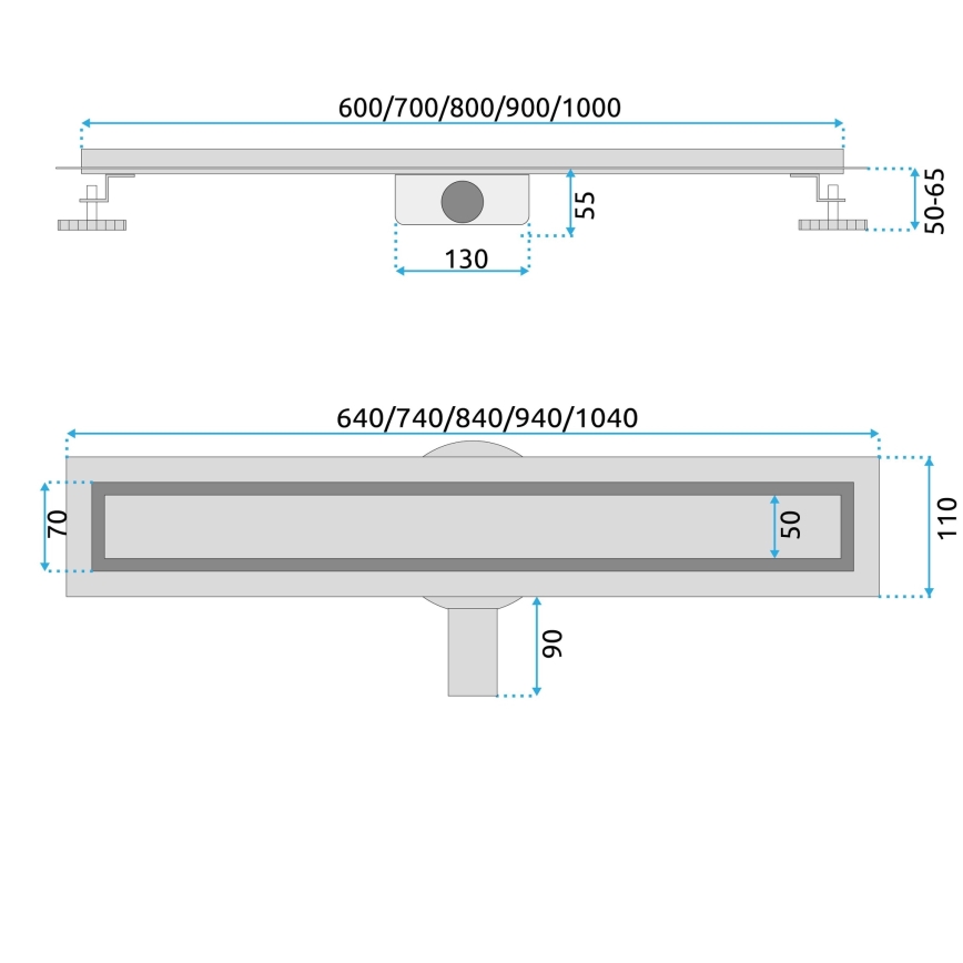 REA-G4801 - Abflussrinne NEOX PRO 70 cm gebürstetes Kupfer