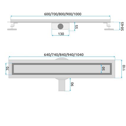 REA-G4802 - Abflussrinne NEOX PRO 80 cm gebürstetes Kupfer