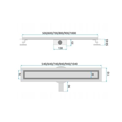 REA-G5807 - Abflussrinne NEOX PRO 60 cm aus Edelstahl