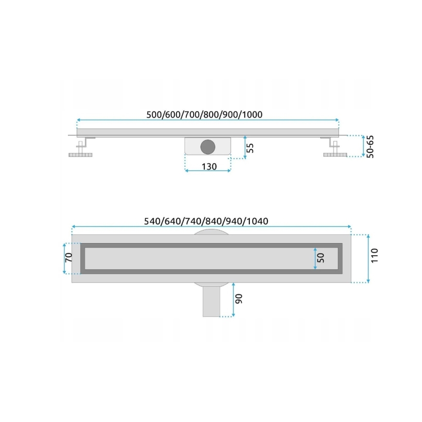 REA-G5807 - Abflussrinne NEOX PRO 60 cm aus Edelstahl