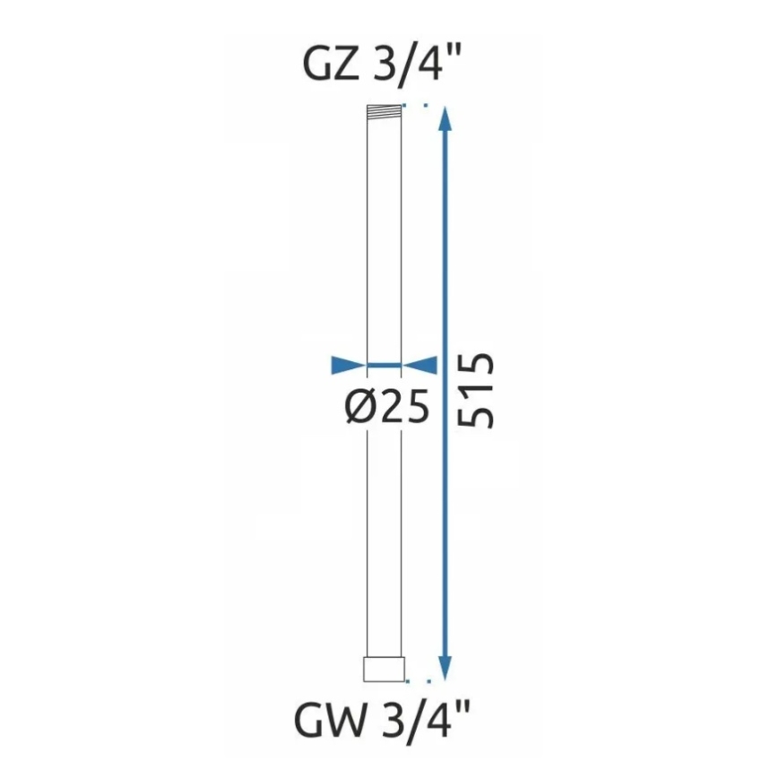 REA-K0880 - Verlängerungsstange für Dusch-/Wannen-Set, 51,5 cm, matt schwarz